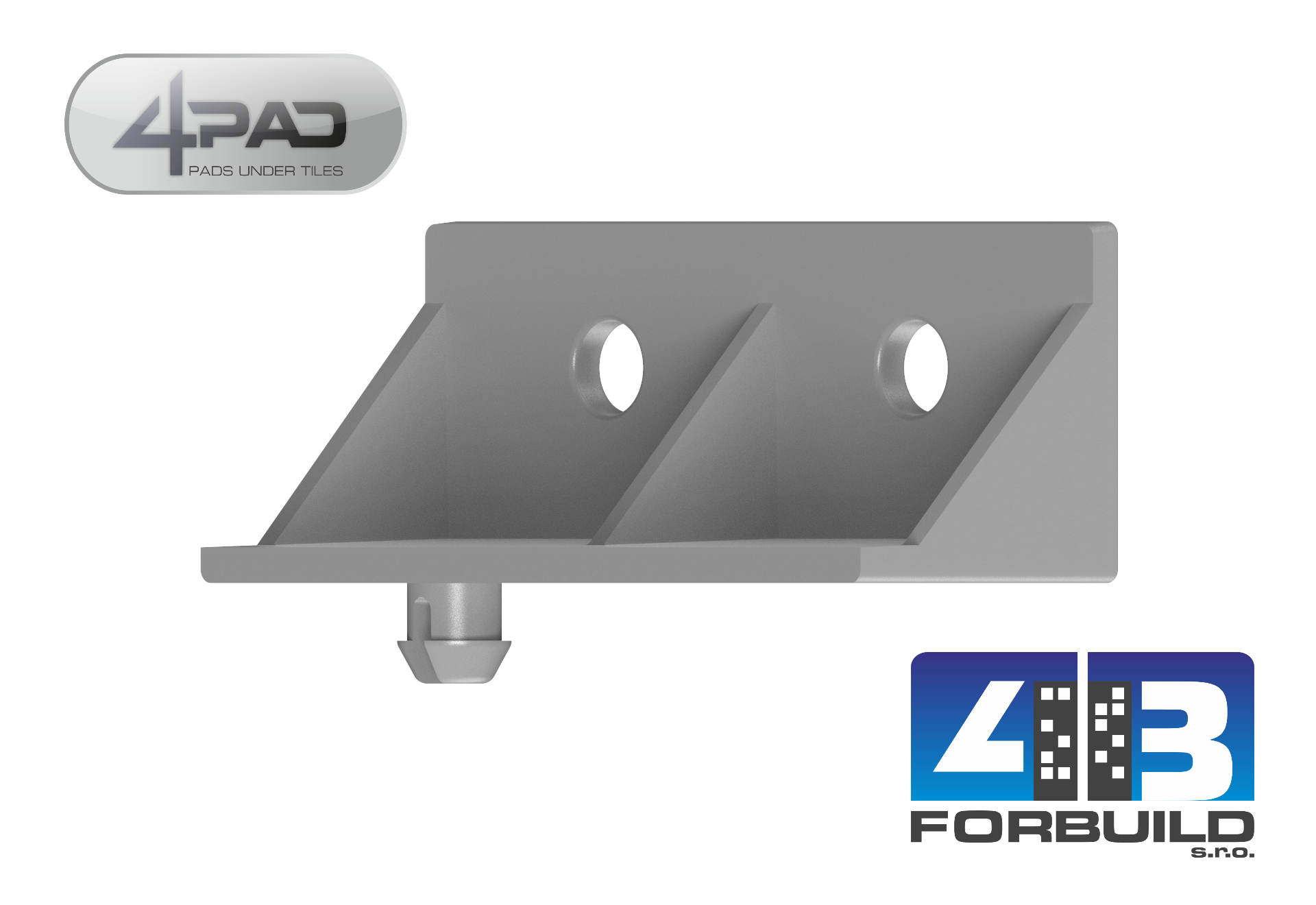 FORPAD / 4PAD EASY  L -  profil pre nastaviteľný terč pre terasový rošt