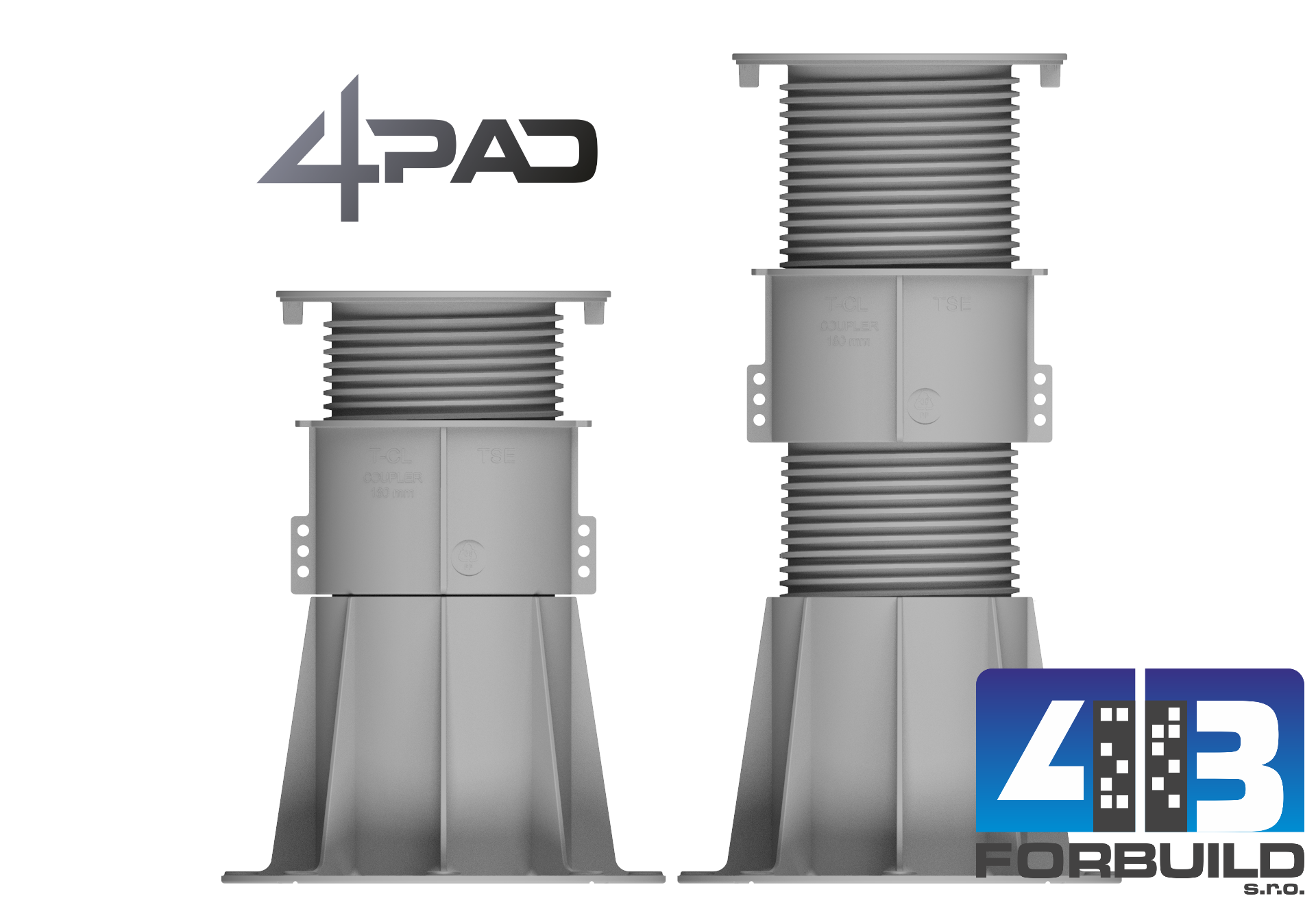 FORPAD / 4PAD EASY E7 - terč pod dlažbu nastaviteľný ( 260 - 365 mm)