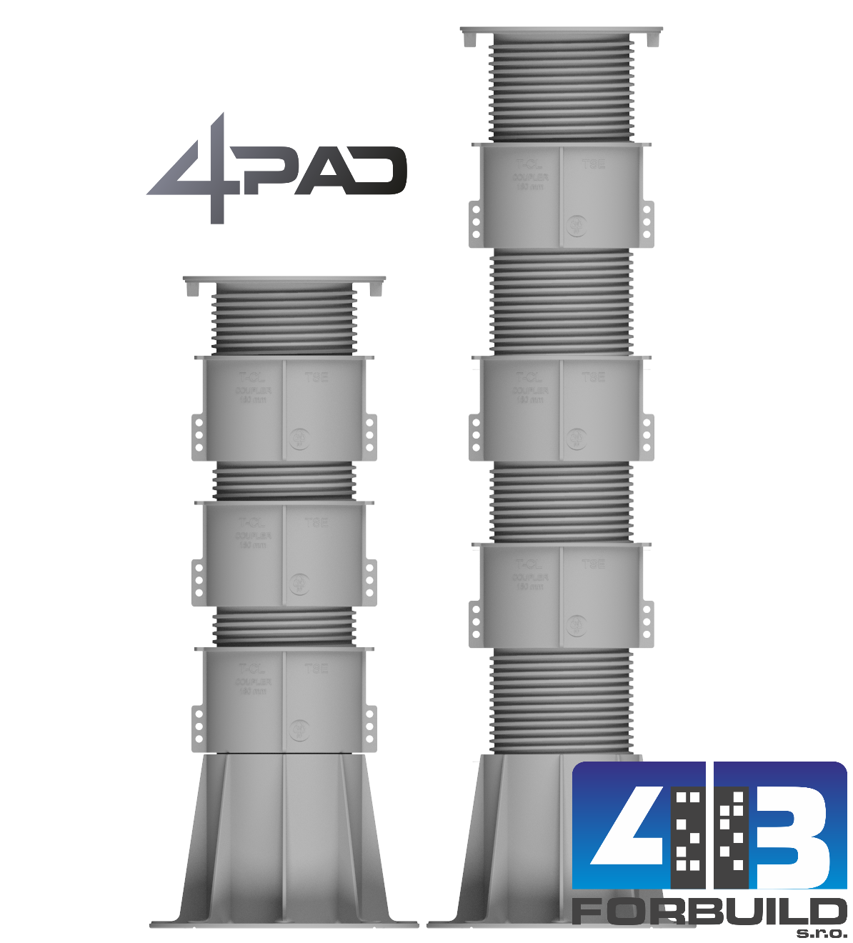 FORPAD / 4PAD EASY E9 - terč pod dlažbu nastaviteľný ( 471 - 651 mm)