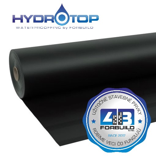 HYDROTOP BLACK 15 - Hydroizolačná zemná mPVC fólia hr. 1,50 mm