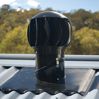 Ventilačná rotačná turbína TURBOVENTURA 150 mm ( komplet ) čierna