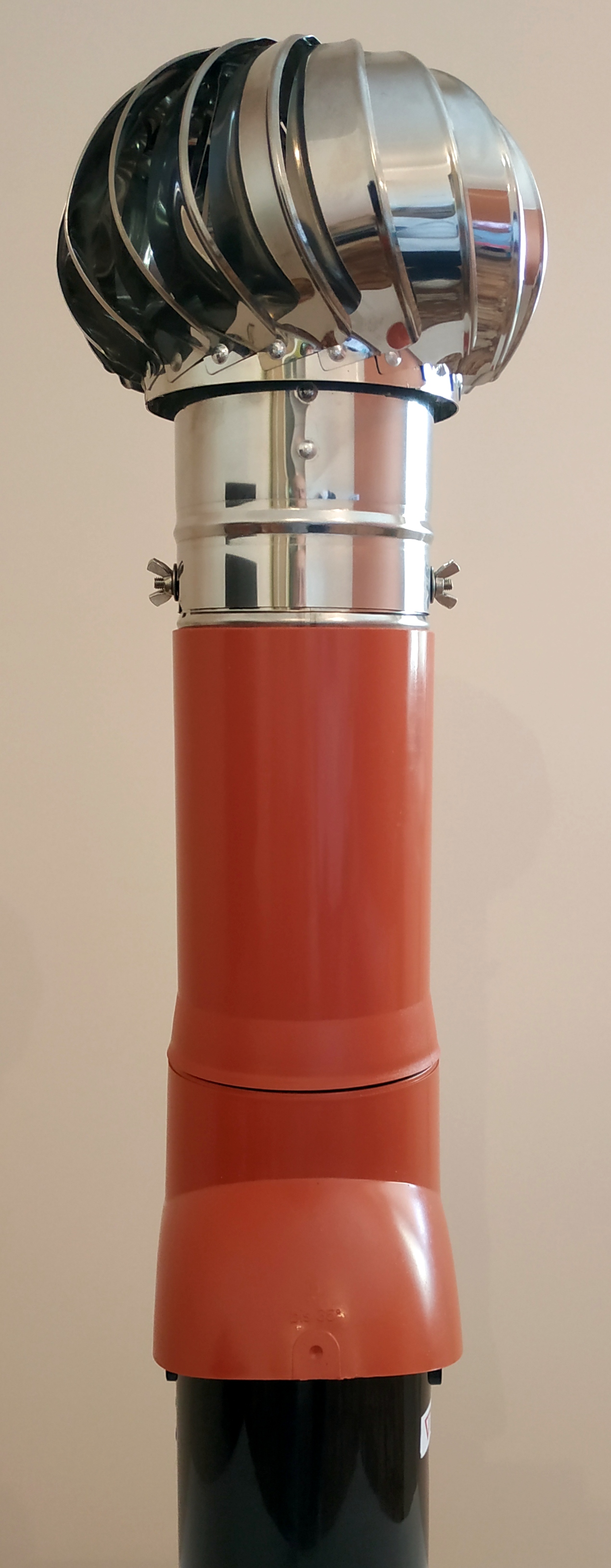 Dlhá odvetr. rúra Venduct® s turbínou, priemer 100mm - Tehl.červená