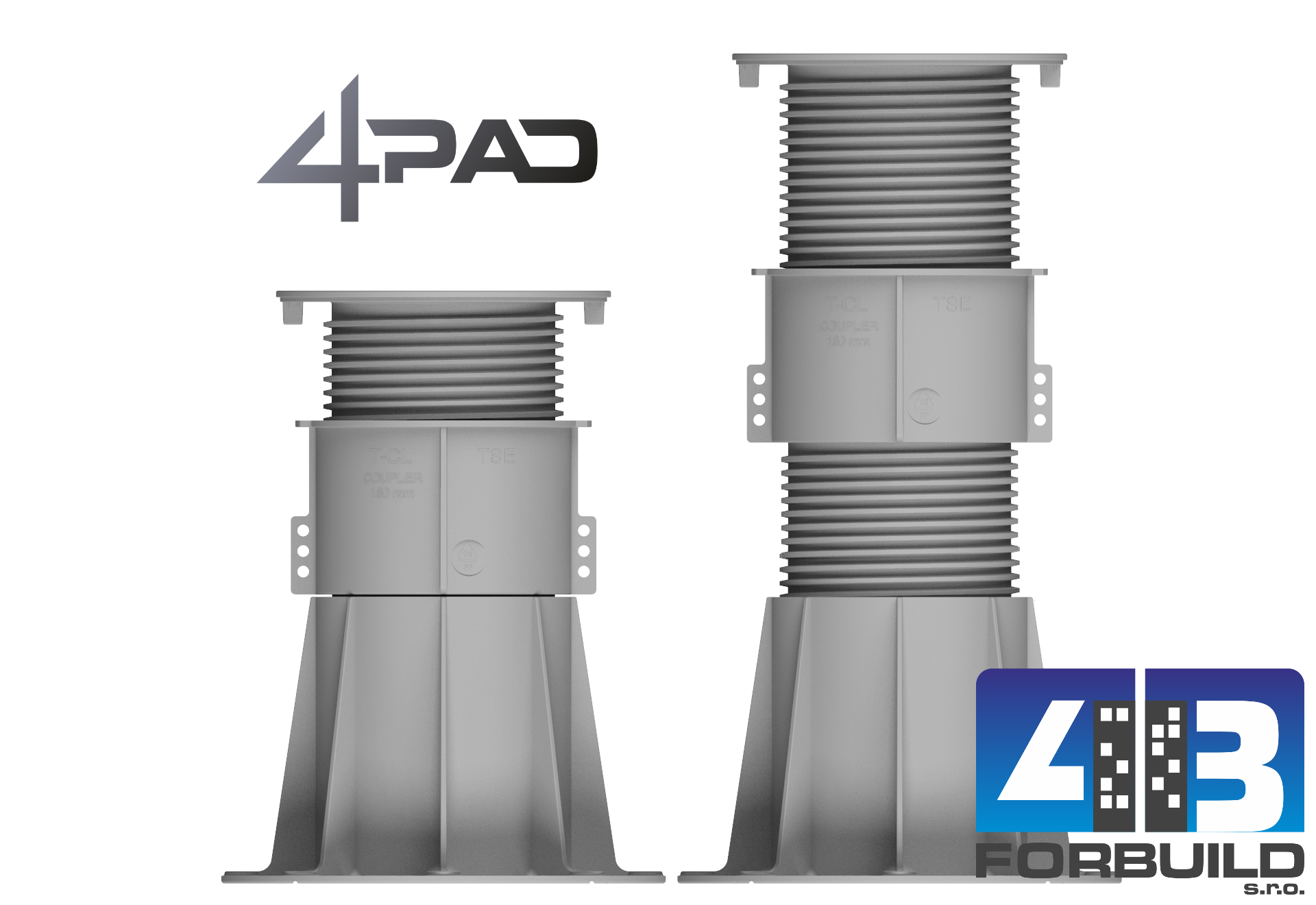4PAD EASY E7 - terč pod dlažbu nastaviteľný ( 260 - 365 mm)